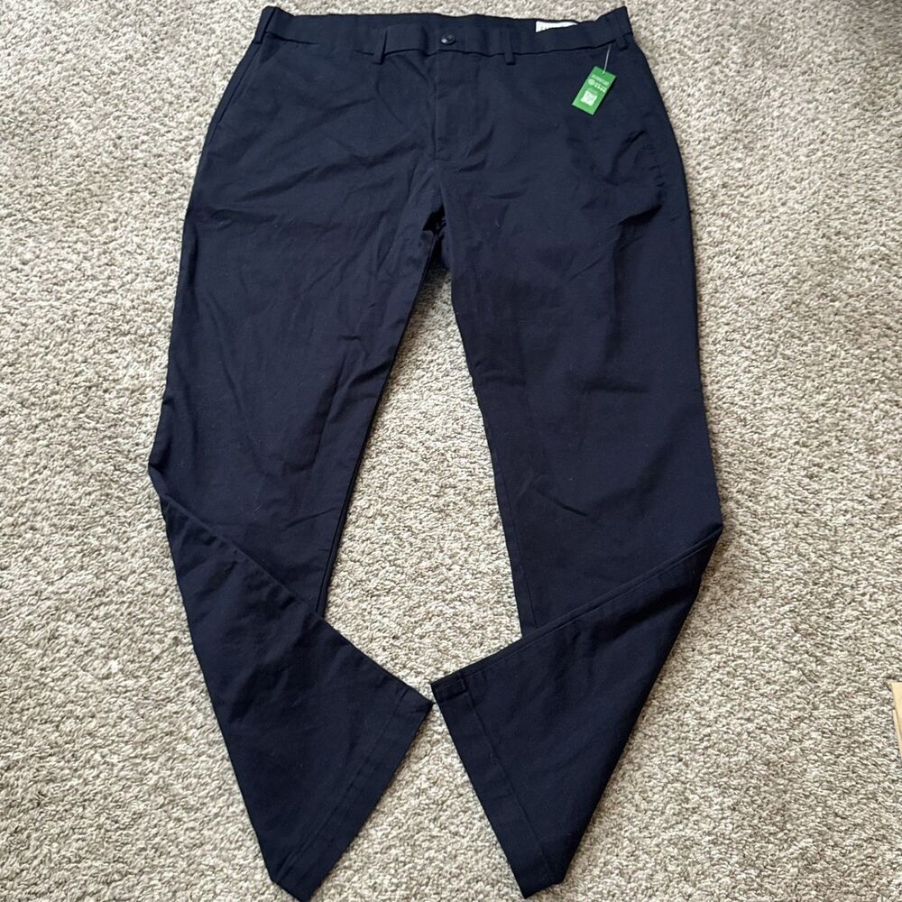 Gap Pants Mens 36x30 Slim Fit Chino Khakis Navy Blue Stretch Cotton Twill NWT